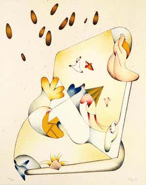Jan Voss - Litho, Zonder titel verkocht voor € 40!