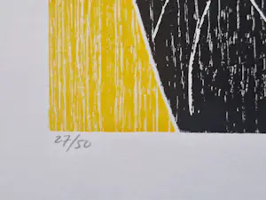 Buy Jules Bekker - 1984 - een vrij zeldzame 3 kleuren zeefdruk "geborgenheid" kleine oplage (27/50)? Bid from 37!