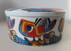 Plateelfabriek Schoonhoven N.V. - Koektrommel met Cobra stijl decoratie kopen? Bied vanaf 27!