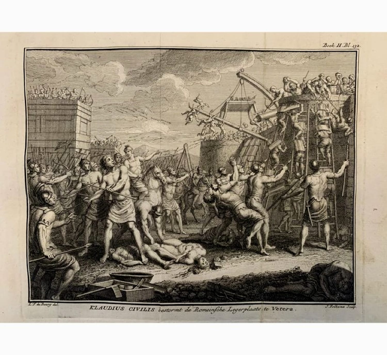 Jacob Folkema - Bestorming van de Romeinse legerplaats te Vetera verkocht voor € 20!