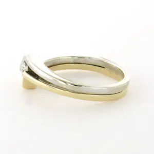 14k bicolour gouden ring met briljant geslepen diamant tot. 0.15ct – F/G - VS/SI kopen? Bied vanaf 550!