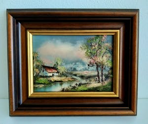 Henner Knauf - (1901-1974) boerderij aan het water, olieverf op doek kopen? Bied vanaf 35!