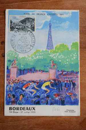 Kees van Dongen - Ansichtkaart - Tour de France cycliste 1955 - 19e Etappe Pau - Bordeaux kopen? Bied vanaf 30!