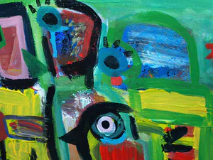 Jasper Banen - Acrylverf op doek , Optocht – 2005 – Groot , 50 x 150 cm kopen? Bied vanaf 325!