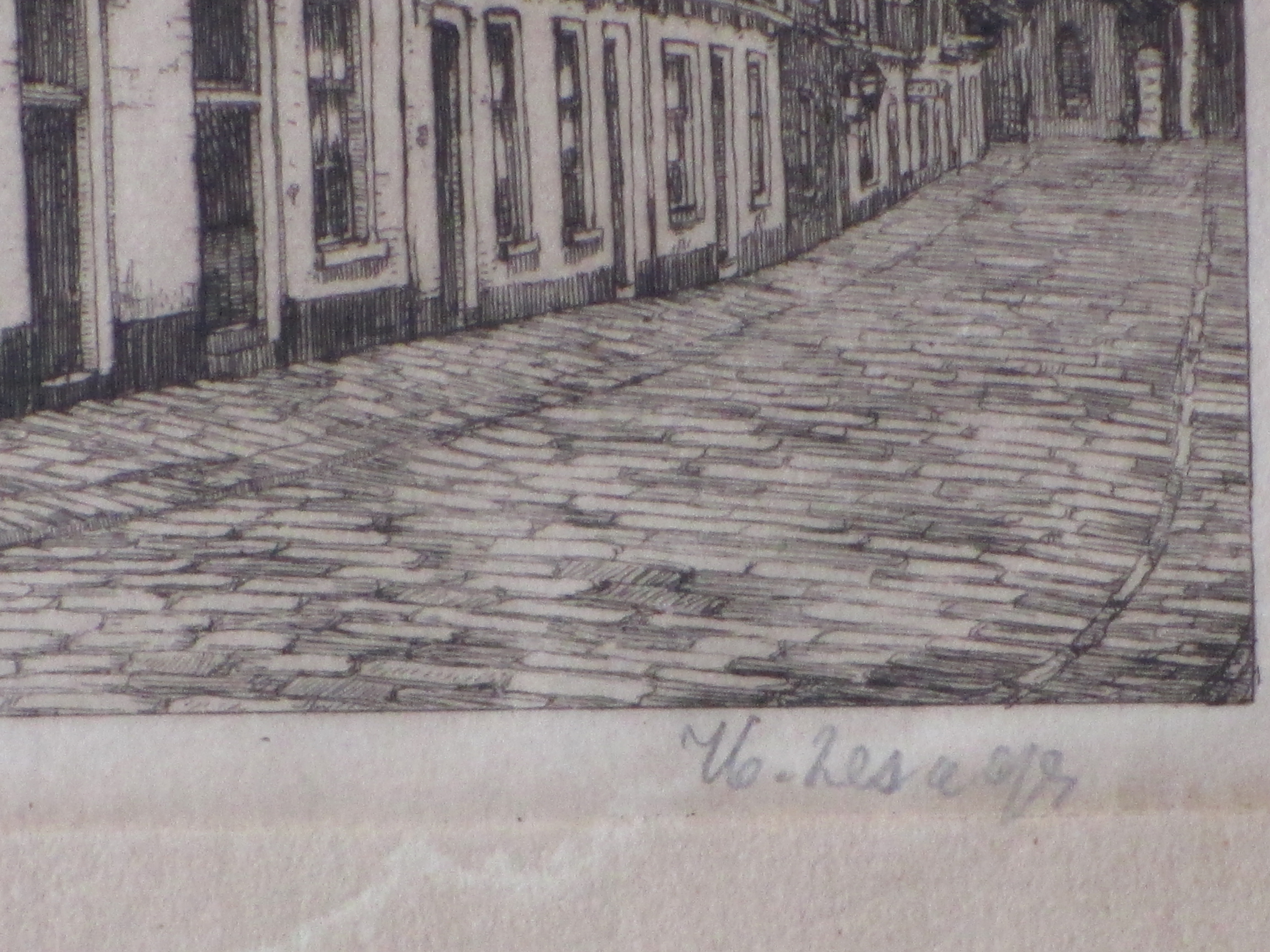 Hendrik Lesage - Straatje op Texel - Ets kopen? Bied vanaf 1!