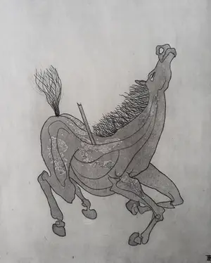 Jacques Houplain - Cheval blessé, aquatint ets kaufen? Bieten Sie von 1!