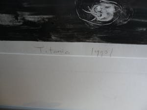 Marc Volger - Gemende techniek op papier, titel, "Titanic Fossiel". kopen? Bied vanaf 50!