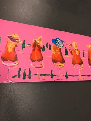 Espen Hagen - Gr Zeefdruk SIX LADIES AT THE PINK BAR Hand gesigneerd kopen? Bied vanaf 50!