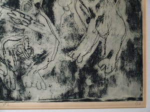 Thom Gerrard - Ingelijste ets , Kleine nachtmerrie – 1962 – nr. 1 van oplage van 3 ex. kopen? Bied vanaf 1!