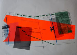 Gerard Verdijk - Gerard Verdijk, kleurenlitho Violet Turnpike, 1968 kopen? Bied vanaf 45!