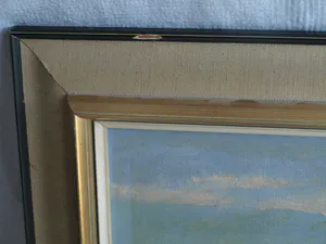 Jan Hopman - Ingelijst, olieverf op doek, Zeegezicht kopen? Bied vanaf 50!