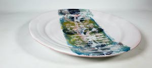 Arty Grimm - Keramiek, Grote schaal met abstracte voorstelling kopen? Bied vanaf 1!