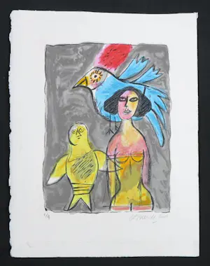 Corneille - Litho, Femme et Oiseaux kopen? Bied vanaf 1!