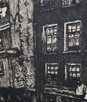Cornelis Brandenburg - Heldere ets van de O.Z. Achterburgwal Amsterdam kopen? Bied vanaf 70!