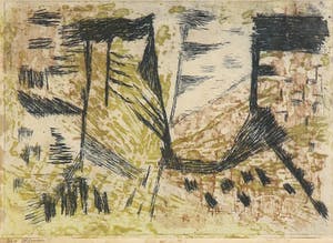 Leo Hofman - Kleurenets, Compositie Groen/Zwart - Ingelijst kopen? Bied vanaf 1!