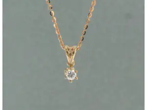 Buy 14k rosé gouden collier met solitair hanger bezet met diamant 0.10 ct - 45 cm? Bid from 175!