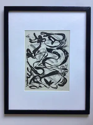 Piet van Stuivenberg - Abstract lijnenspel - litho - ingelijst kopen? Bied vanaf 100!