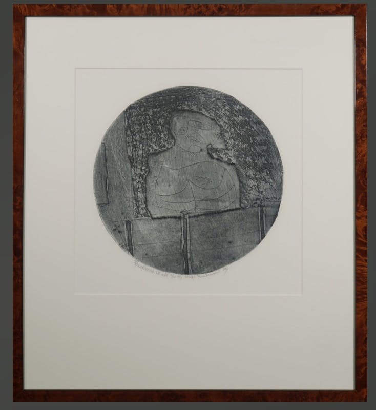 Frits Anton van der Horst - Mijn buurman II - Ingelijst verkocht voor € 40!