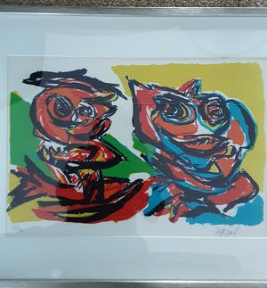 Karel Appel - deux personages kopen? Bied vanaf 1100!
