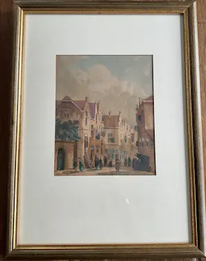 Petrus Gerardus Vertin - Aquarel stadsgezicht kopen? Bied vanaf 250!