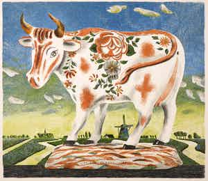 Herman Berserik - Litho, De koe van Cara verkocht voor € 40!