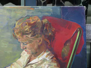 Niet of onleesbaar gesigneerd - Olieverf op doek , Leesvrouw , Lezende vrouw kopen? Bied vanaf 1!