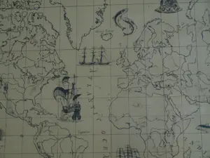 Niet of onleesbaar gesigneerd - The Royal Geographical Society Silver Map, Franklin Mint – 1976 – Lijst, 51 x 70 kopen? Bied vanaf 1!