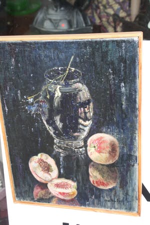 Henri van Os-Delhez - stilleven vaas met perzik kopen? Bied vanaf 99!