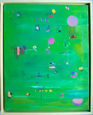 Jasper Banen - Acrylverf op doek , Elkaar gevonden – ingelijst , 53 x 43 cm - 2022 vendu pour 195€ !