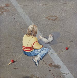 Wim Mast de Gooijer - Olieverf op doek, Spectator - Ingelijst kopen? Bied vanaf 400!