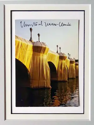 Christo - Project "Pont Neuf wrapped " 1983 - inc. original stofmonster-handgesigneerd kaufen? Bieten Sie von 129!