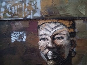 Niet of onleesbaar gesigneerd - Twee moderne Afrikaanse portretten kopen? Bied vanaf 1!