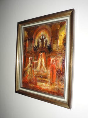 Peter Brouwer - Olieverfschilderij - Kerkintrieur kopen? Bied vanaf 95!
