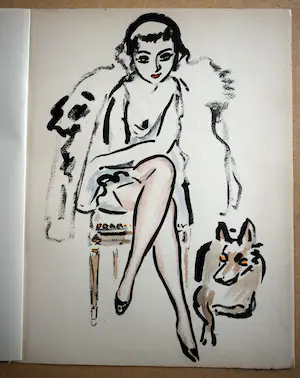 Kees van Dongen - Jeune femme avec chien kopen? Bied vanaf 950!