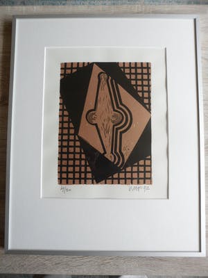 Hans Wap - Zeefdruk. titel, "Signalen". kopen? Bied vanaf 35!