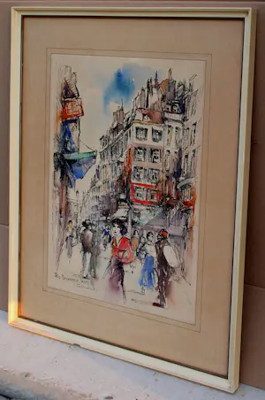 Jan Rijlaarsdam - Ingelijste aquarel: Rue Bonaparte Paris kopen? Bied vanaf 375!