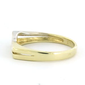 14k bicolour gouden ring bezet met briljant geslepen diamant 0.03ct kopen? Bied vanaf 140!