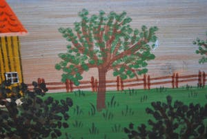 Niet of onleesbaar gesigneerd - Naïef geschilderd boerenbedrijf, 1975 kopen? Bied vanaf 10!