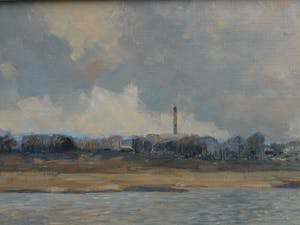 Wim van den Anker - Olieverf op doek , De Waal bij Leeuwen – GROOT - 1986 kopen? Bied vanaf 100!