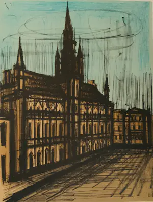 Bernard Buffet - Brussels City Hall. Lithografie. kopen? Bied vanaf 29!