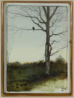 Rien Poortvliet - Gouache en potlood op papier, Boom met vogel - Ingelijst kopen? Bied vanaf 1000!