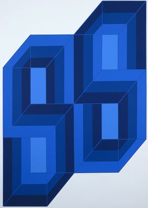 Ronald Abram - Zeefdruk, Geometrisch abstracte compositie kopen? Bied vanaf 50!