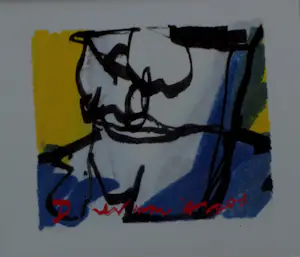 Herman Brood - ingelijste zeefdruk: Portret kopen? Bied vanaf 50!