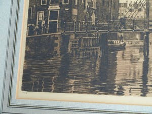 Willem Witsen - Ingelijste ets , Uilenburg I, Amsterdam – 1911 kopen? Bied vanaf 1!