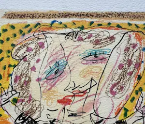 Kees Salentijn - mooie zeefdruk op geschept papier van een mens kopen? Bied vanaf 50!