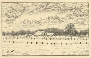 Rudolf Bremmer - sneeuw op het land - litho kopen? Bied vanaf 25!