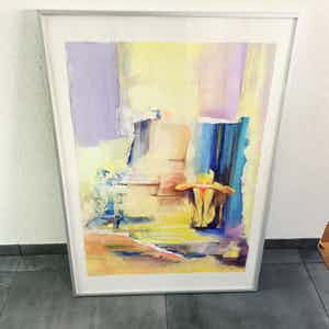 Helen Westgeest - Gemengde techniek op papier, Overpeinzingen - Ingelijst (Groot) verkocht voor € 75!