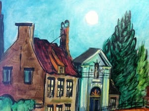 Niet of onleesbaar gesigneerd - Stadsgezicht kopen? Bied vanaf 75!