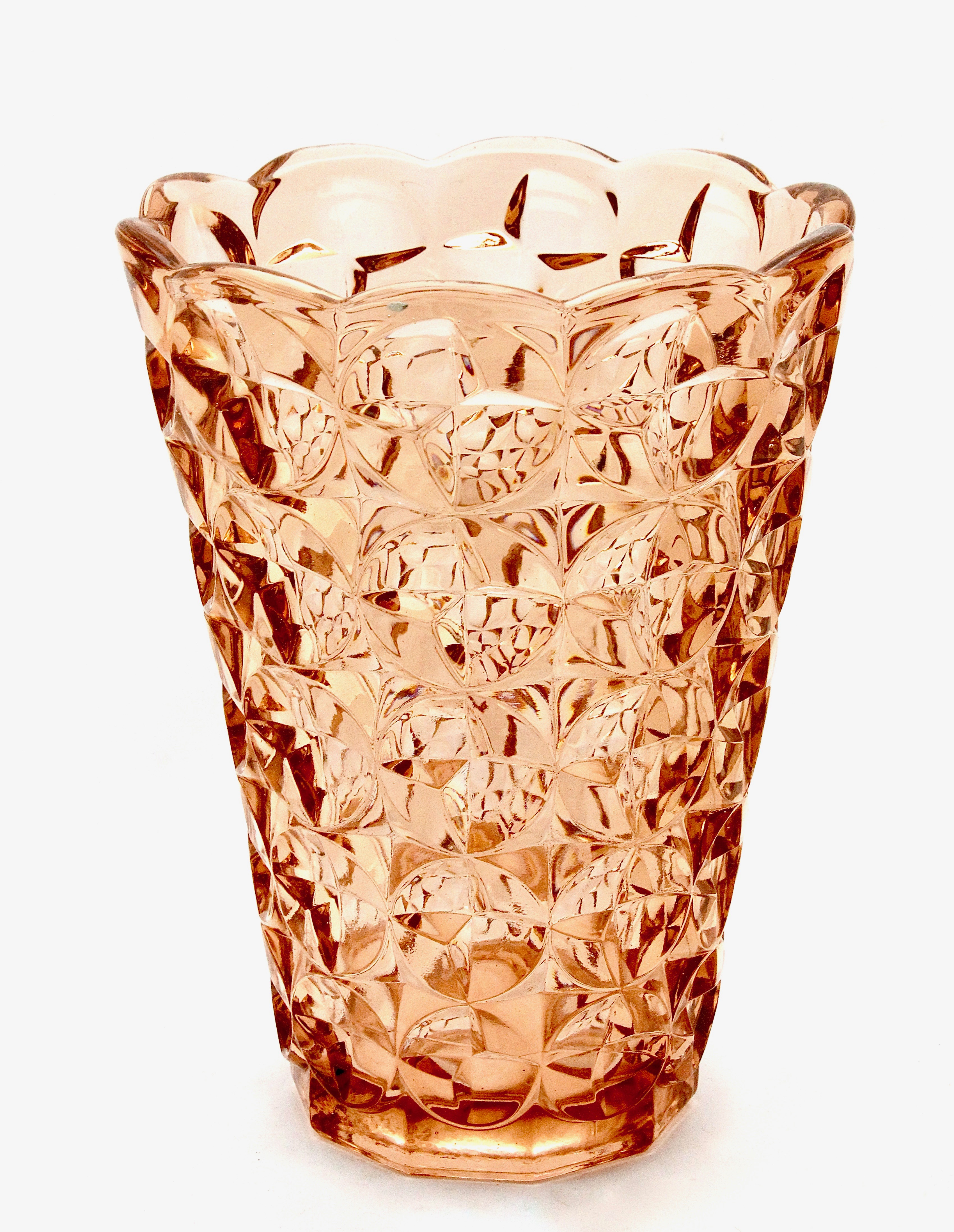 Walther glas - Grote art deco vaas met geometrisch decor - 1930's kopen? Bied vanaf 19!
