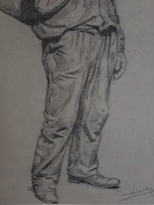 Adrianus Miolee - Portret staande man. kopen? Bied vanaf 49!